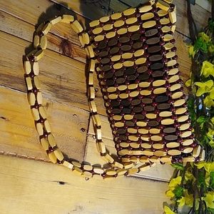 Vintage Wood bead Purse